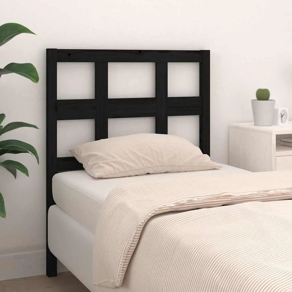 Bed Headboard Black 95.5cm Solid Pine Wood Rustic Bedroom Furniture Backrest