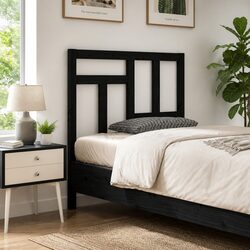 Your Stylish Black Bed Headboard in Solid Pine Wood
