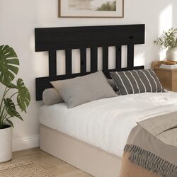 Bed Headboard Black 183.5 cm Wooden Headrest Bedroom Furniture Solid Pine Wood