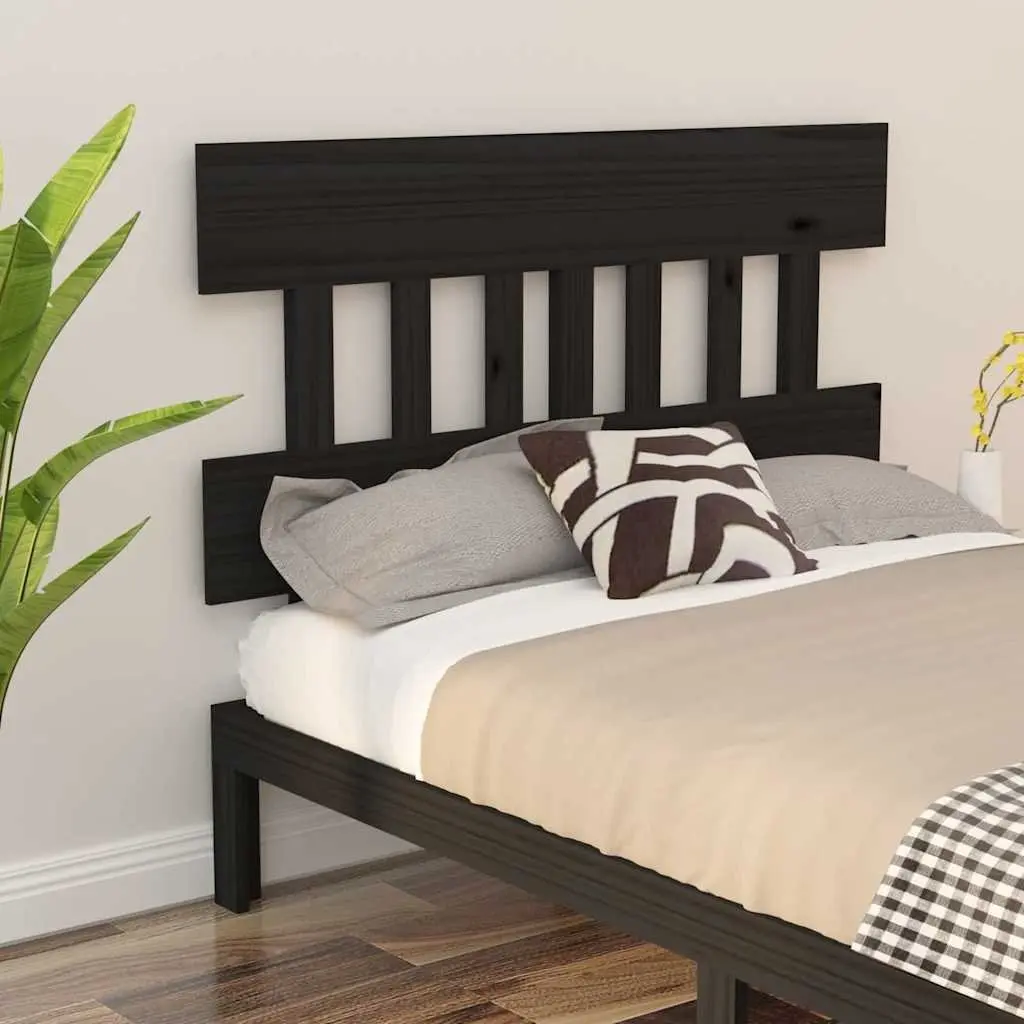 Black Bed Headboard, 183.5 cm Solid Pine
