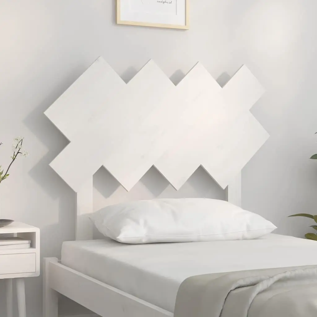 White 92cm Solid Pine Bed Headboard