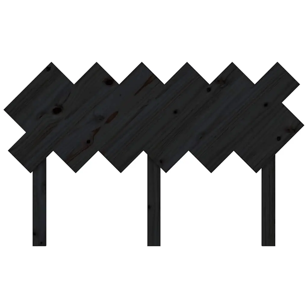 Bed Headboard Rustic Black 132cm Solid Wood Pine