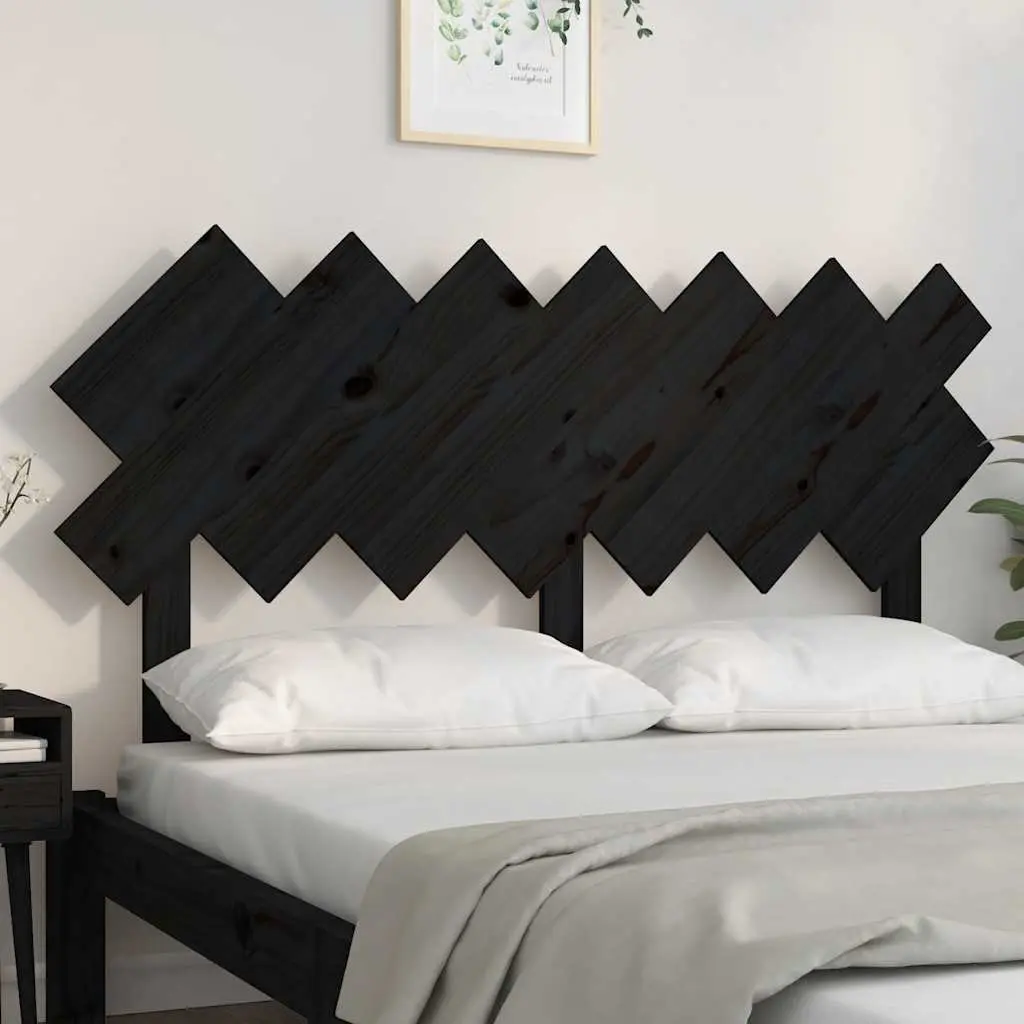 Bed Headboard Rustic Black 151.5 cm Solid Pine Wood