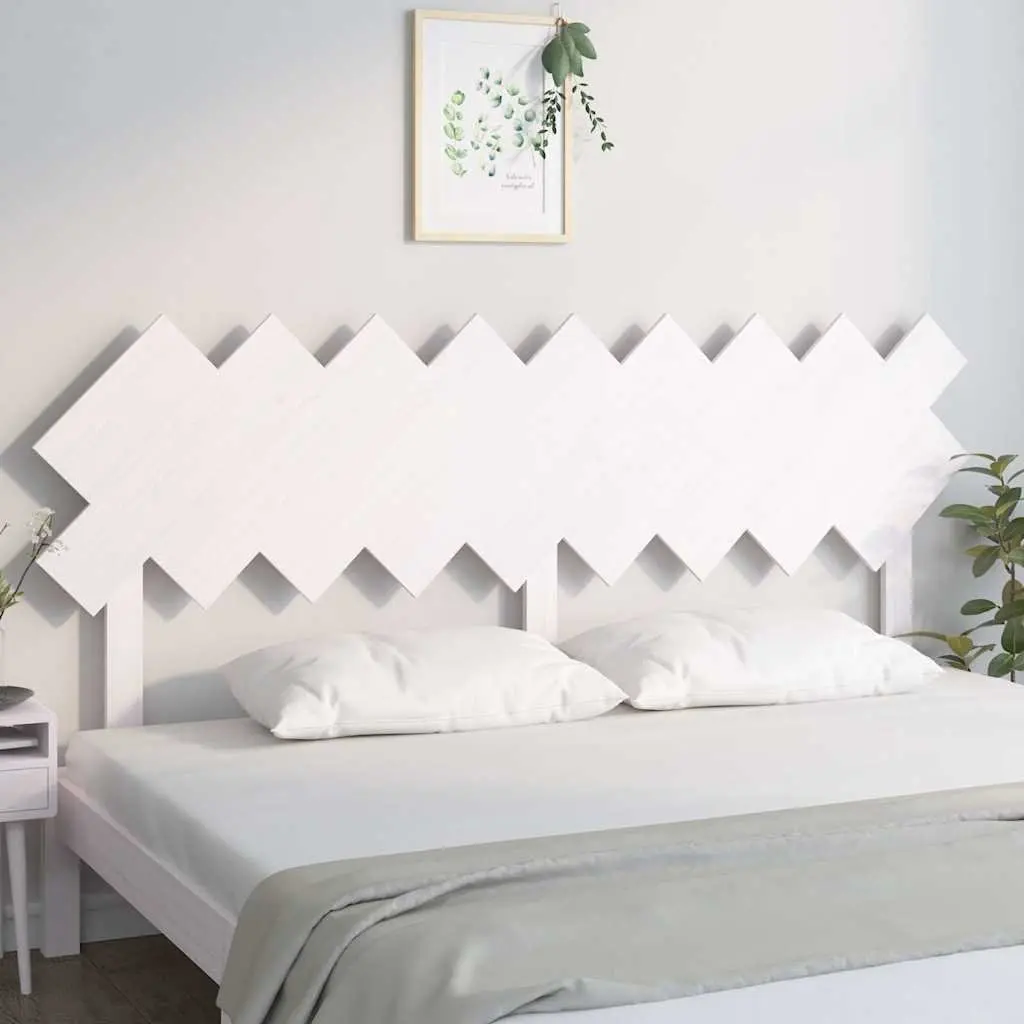 Bed Headboard White 178cm Solid Pine Wood Bedroom Furniture Rustic Design