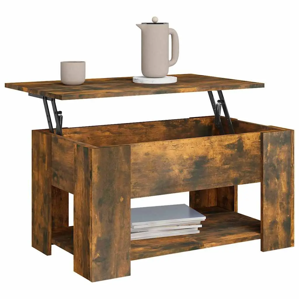 Coffee Table Lift Top Brown Engineered Wood Storage 79 x 49 x 41 cm