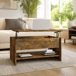 Friendly Coffee Table with Adjustable Top and Storage