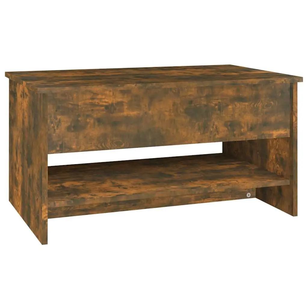 Coffee Table with Hidden Storage Smoked Oak Adjustable Liftable Top Modern