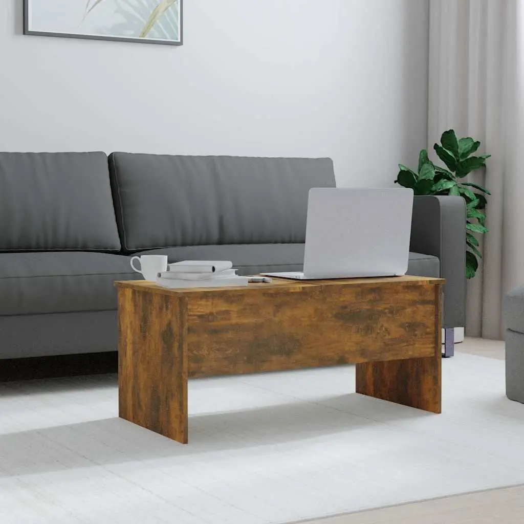 Coffee Table Lift-Top Storage Compartments Modern Brown 102 x 50.5 x 46.5 cm