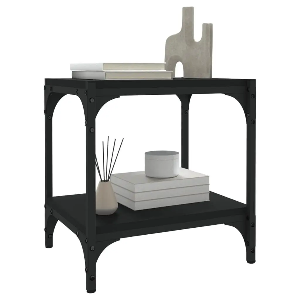 TV Cabinet Industrial Style Black 40x33x41 cm with Shelves