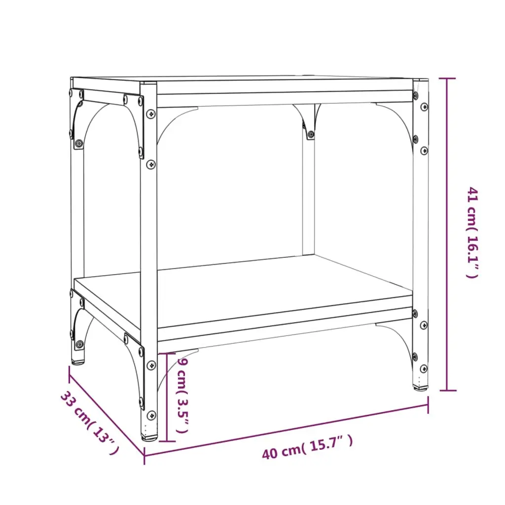 TV Cabinet Industrial Style Black 40x33x41 cm with Shelves