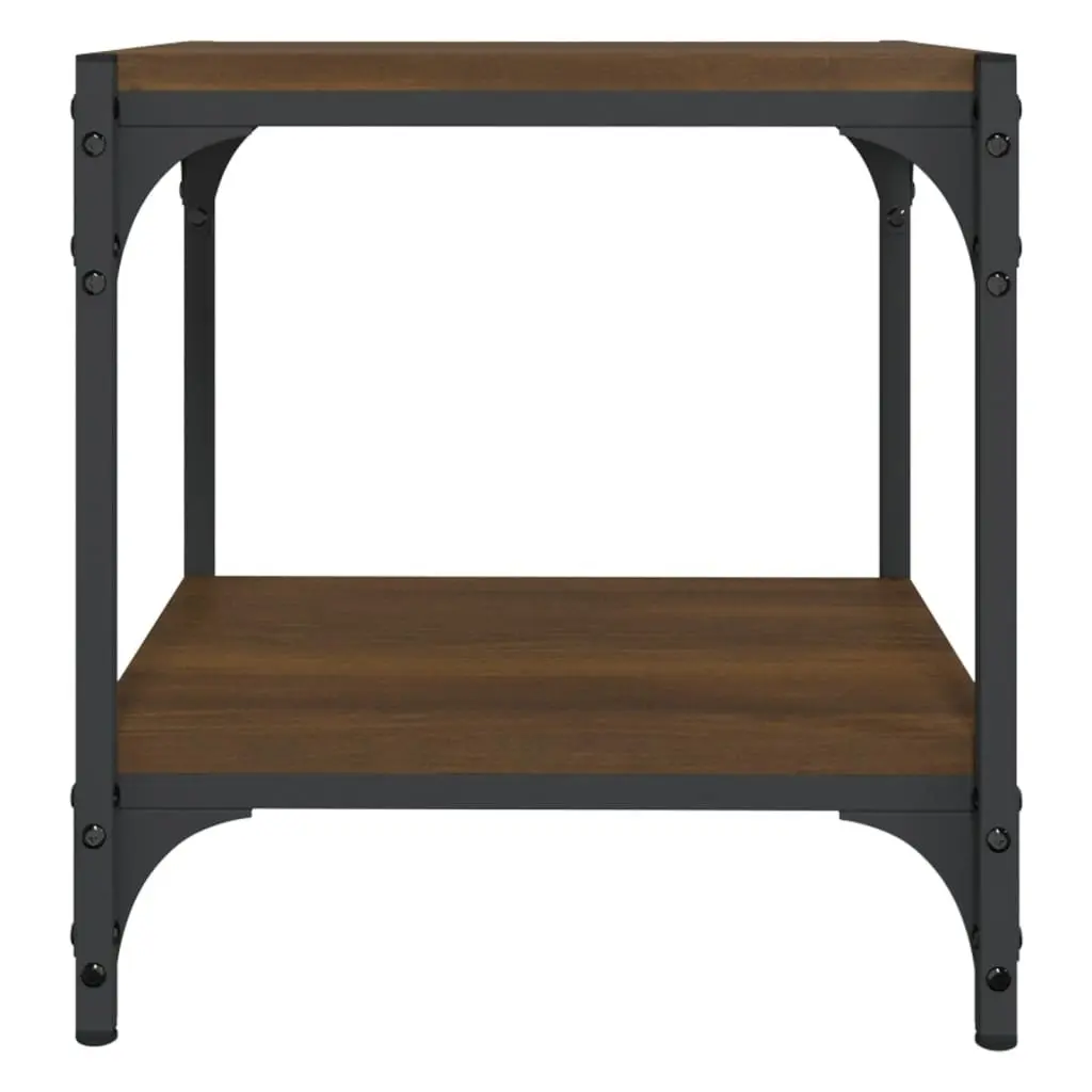 Industrial TV Stand Brown Oak Engineered Wood Steel Frame Storage 40x33x41cm