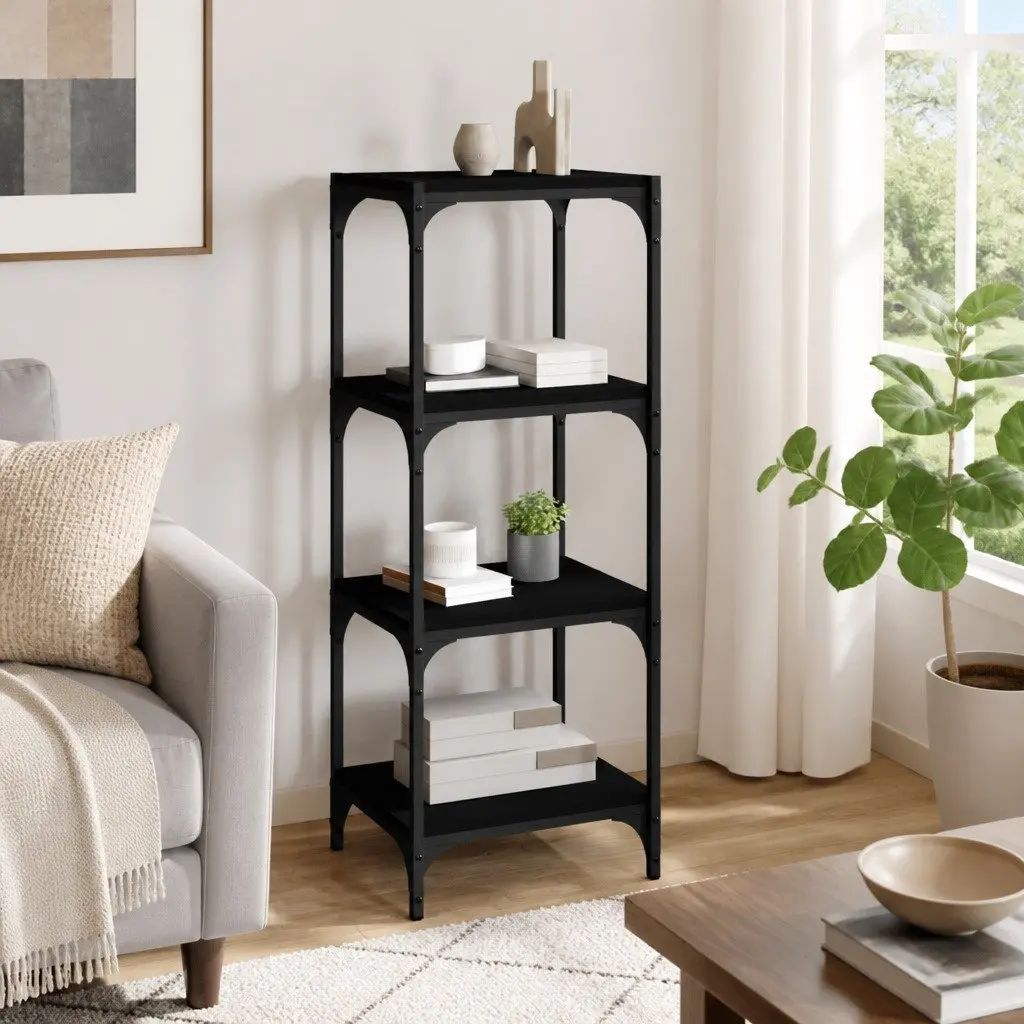 Black Book Cabinet with 4 Shelves