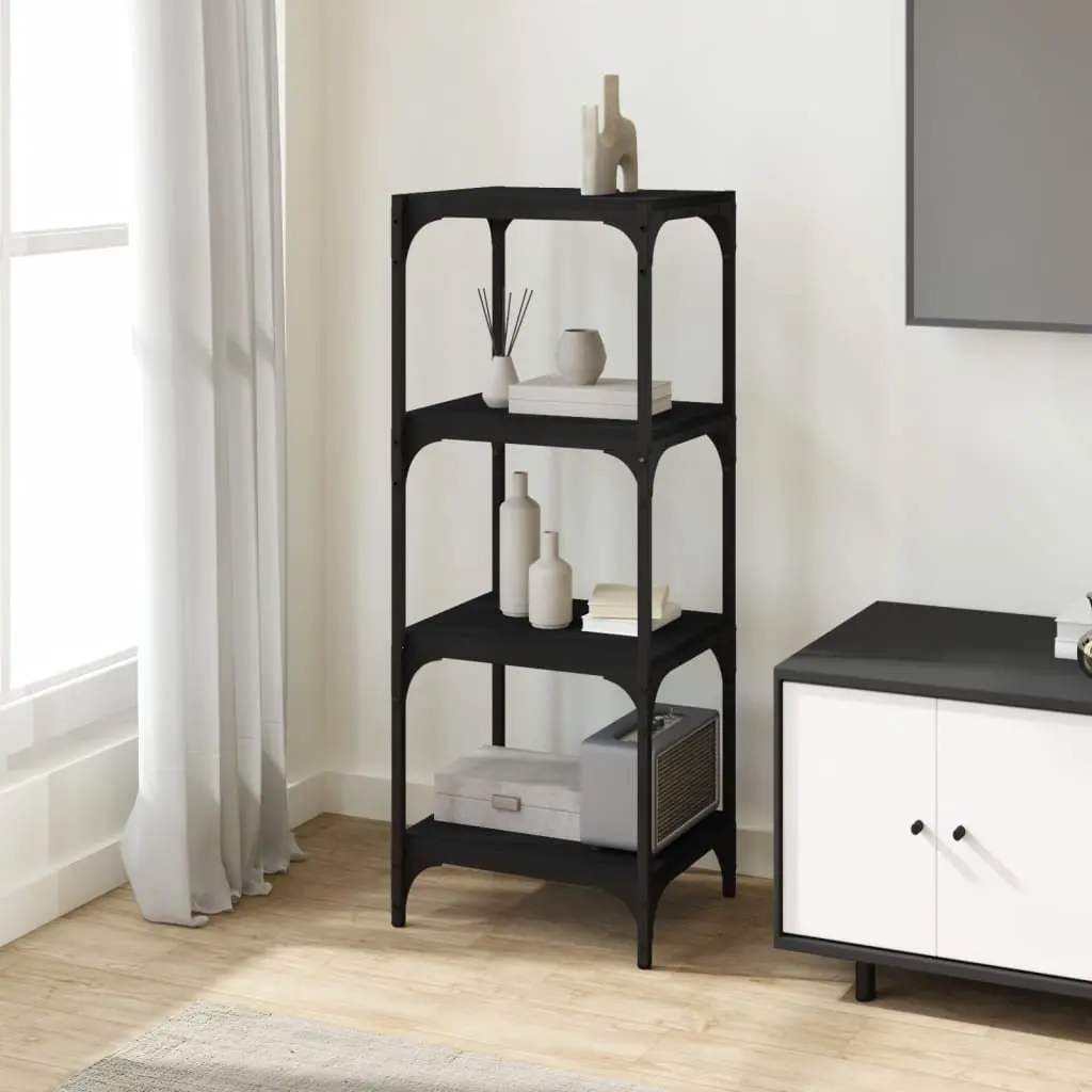 Black Book Cabinet with 4 Shelves
