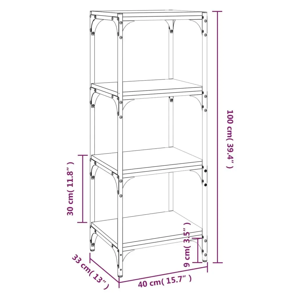 Black Book Cabinet with 4 Shelves