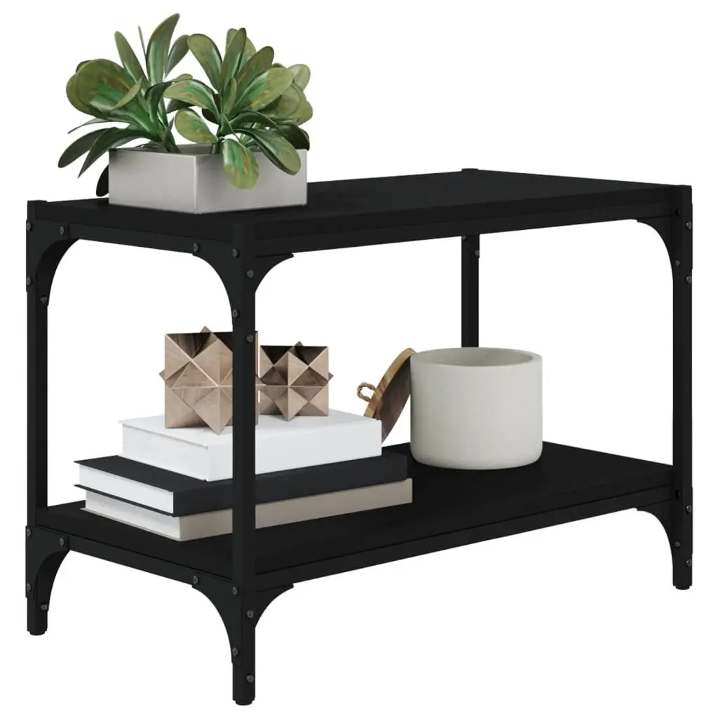TV Cabinet Black 60x33x41 cm Industrial Style Living Room Storage Unit Shelves