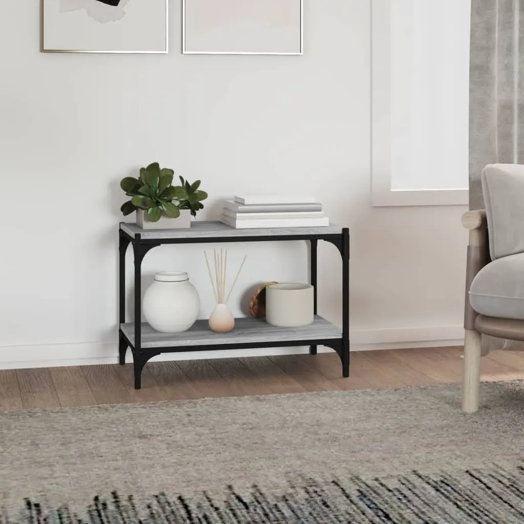 TV Cabinet Grey Engineered Wood Steel Frame 60 x 33 x 41 cm