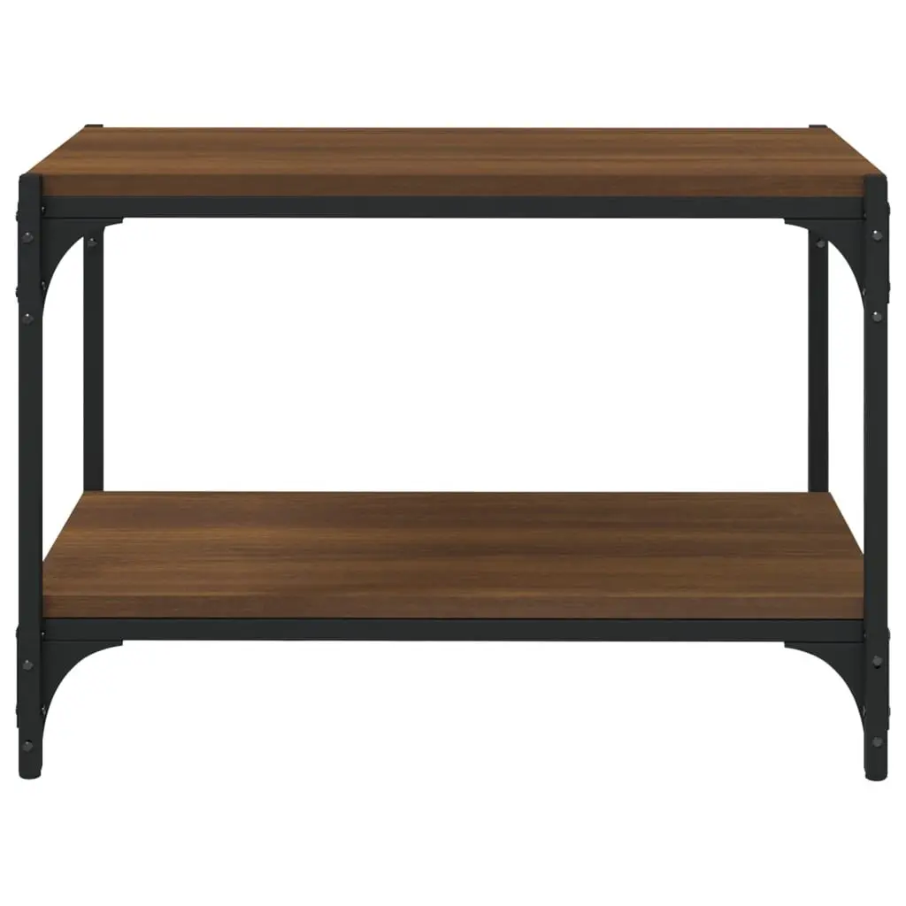 TV Cabinet Industrial Style Brown Oak 60x33x41 cm Storage Unit with 2 Shelves