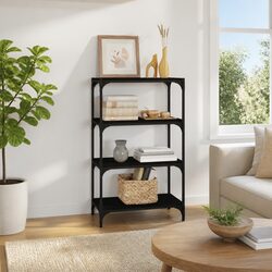 Friendly Black Book Cabinet with 4 Shelves - Perfect for You