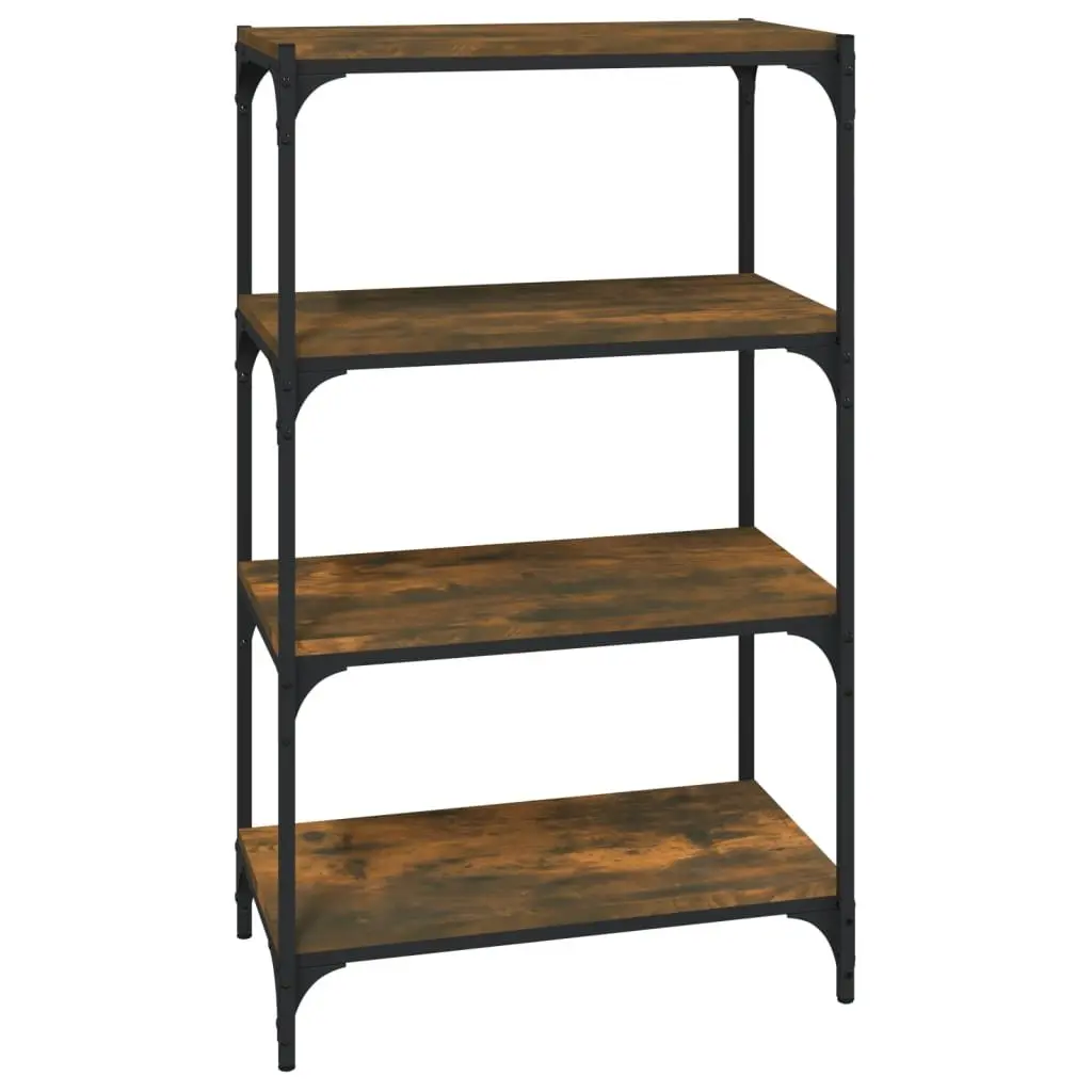Book Cabinet Industrial Style 4 Shelves Brown Storage Organiser