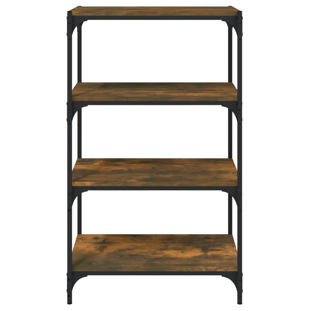 Book Cabinet Industrial Style 4 Shelves Brown Storage Organiser