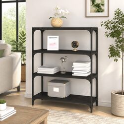 Discover the Functional Black Book Cabinet with 4 Shelves