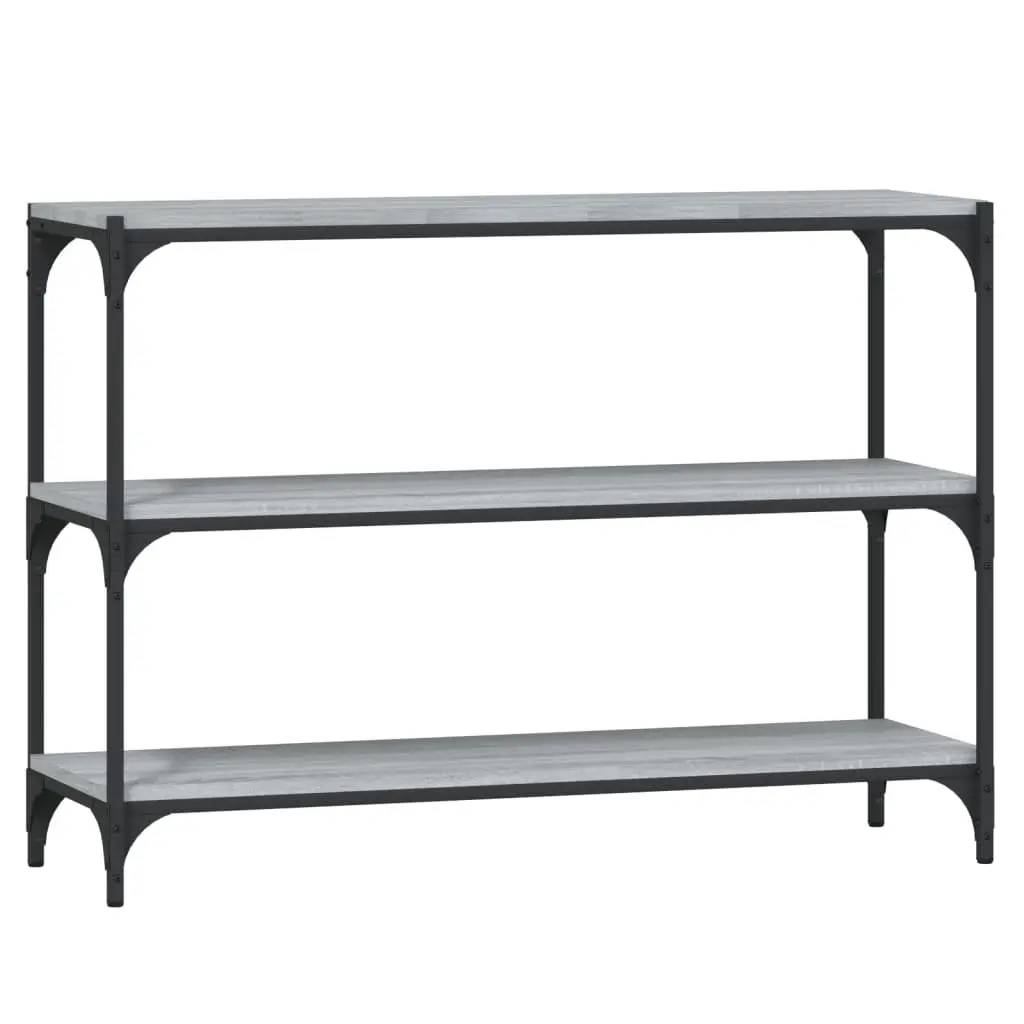 Book Cabinet Grey Industrial Style 100x33x70.5cm Storage Shelving Unit