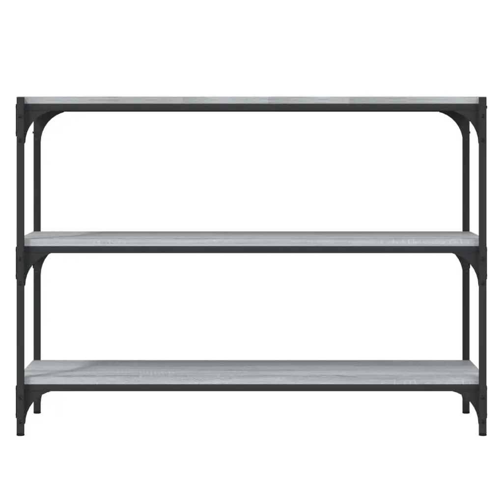 Book Cabinet Grey Industrial Style 100x33x70.5cm Storage Shelving Unit