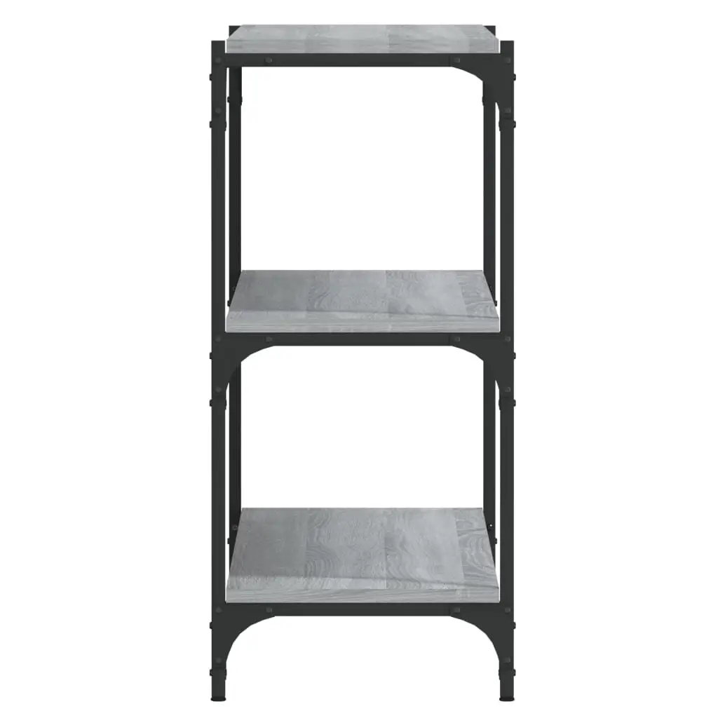 Book Cabinet Grey Industrial Style 100x33x70.5cm Storage Shelving Unit
