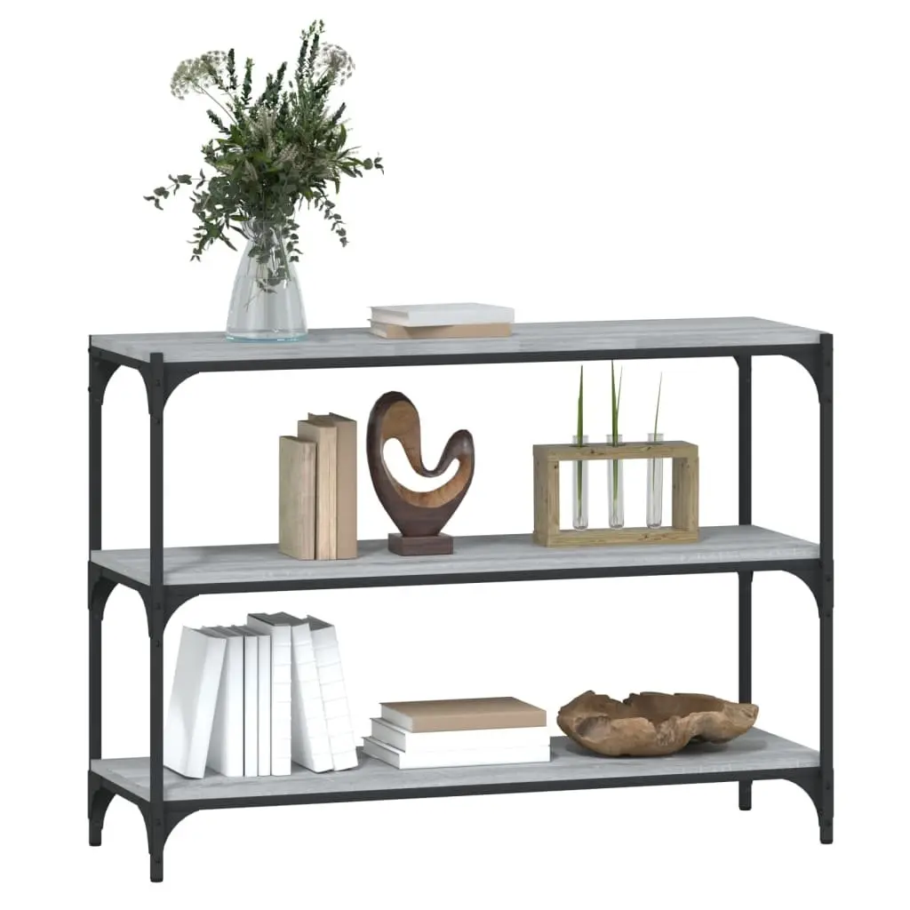 Book Cabinet Grey Industrial Style 100x33x70.5cm Storage Shelving Unit