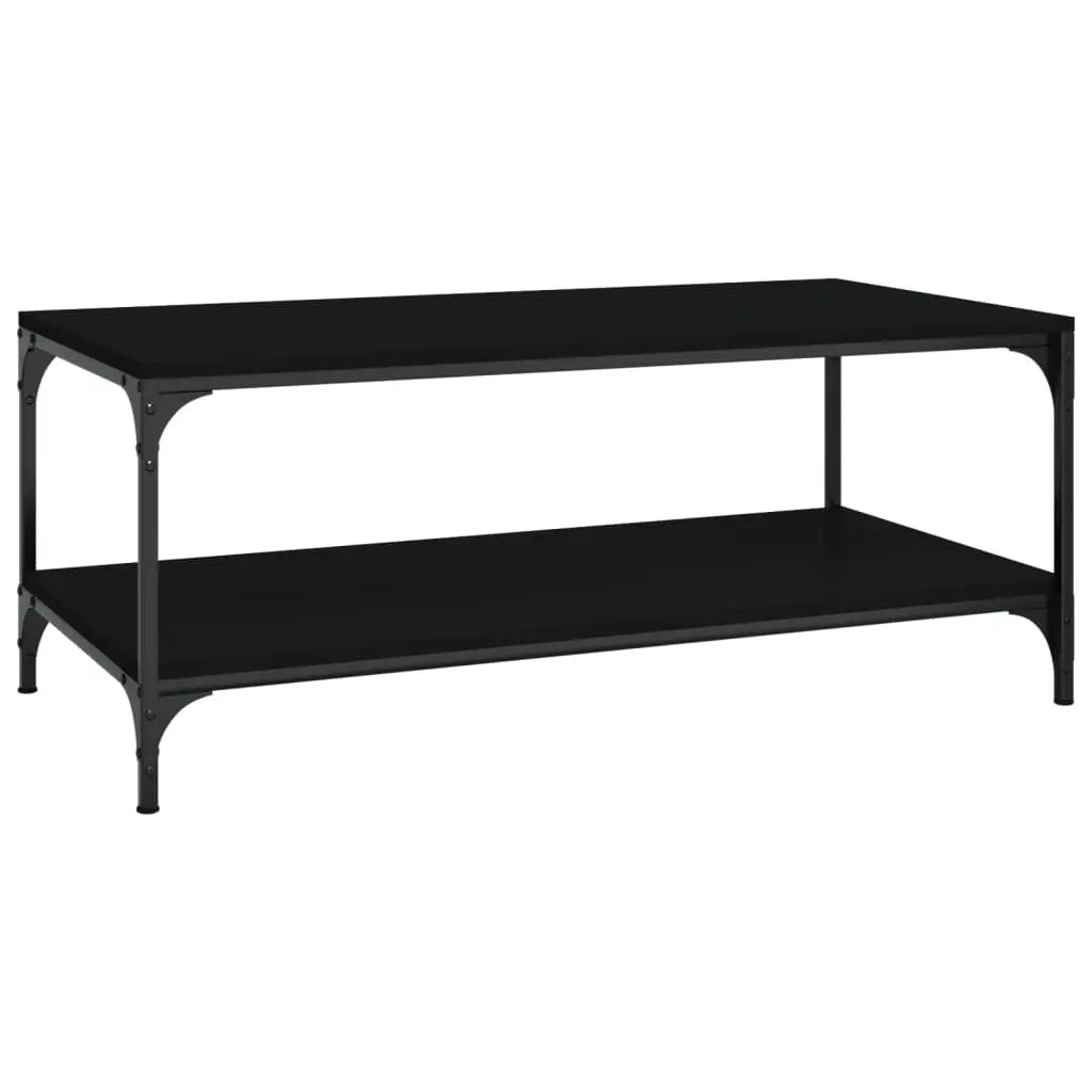 Coffee Table Black Industrial Style Engineered Wood 100 x 50 x 40 cm