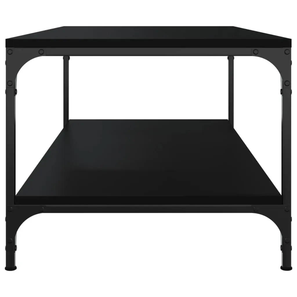 Coffee Table Black Industrial Style Engineered Wood 100 x 50 x 40 cm