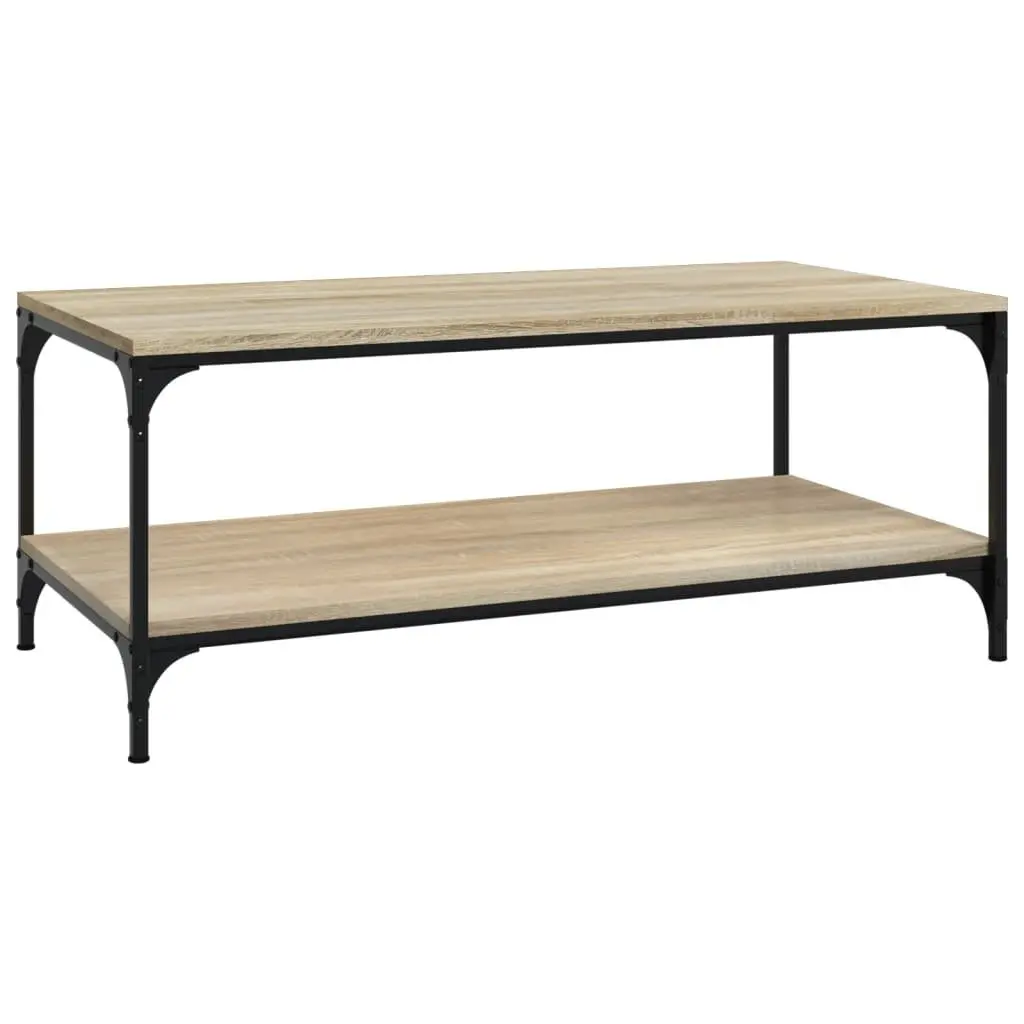 Coffee Table Sonoma Oak 100x50x40 cm Living Room Storage Industrial Design