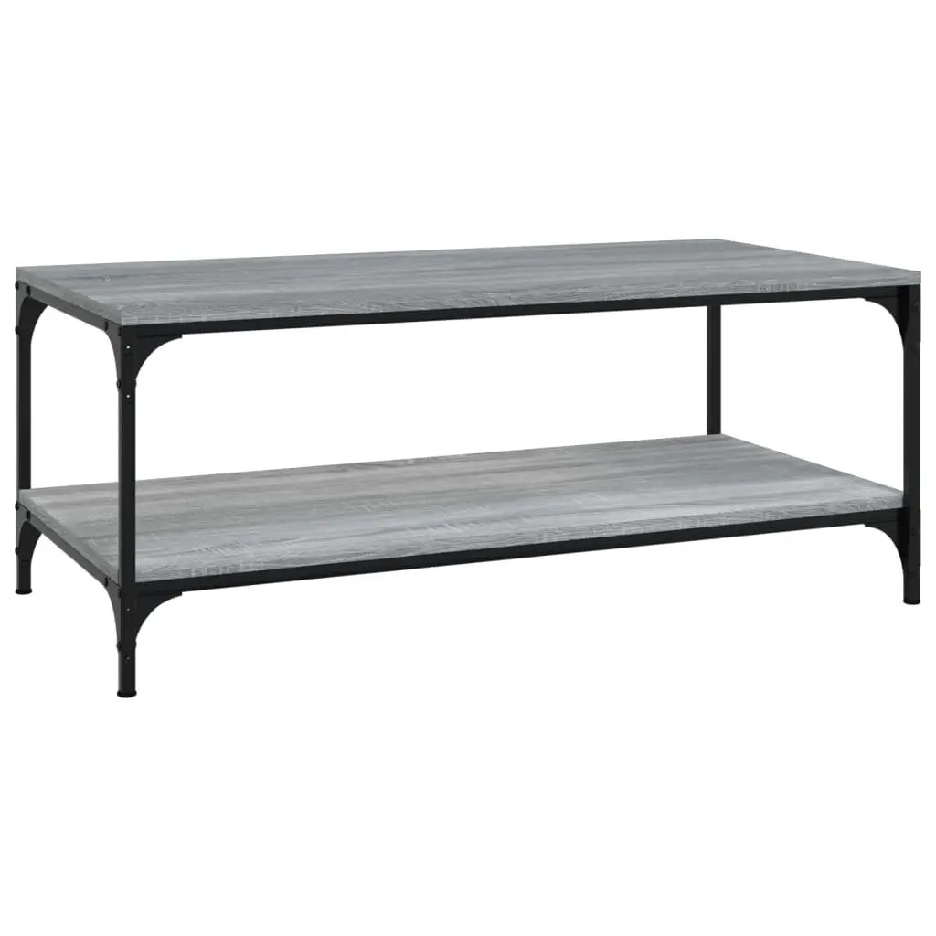 Coffee Table Grey Sonoma Engineered Wood Steel Frame 100x50x40 cm
