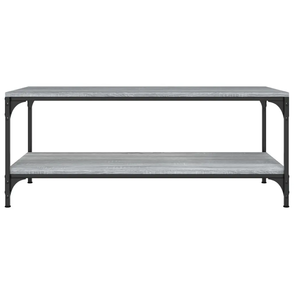 Coffee Table Grey Sonoma Engineered Wood Steel Frame 100x50x40 cm