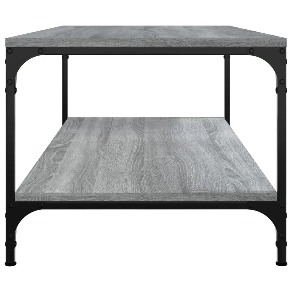 Coffee Table Grey Sonoma Engineered Wood Steel Frame 100x50x40 cm