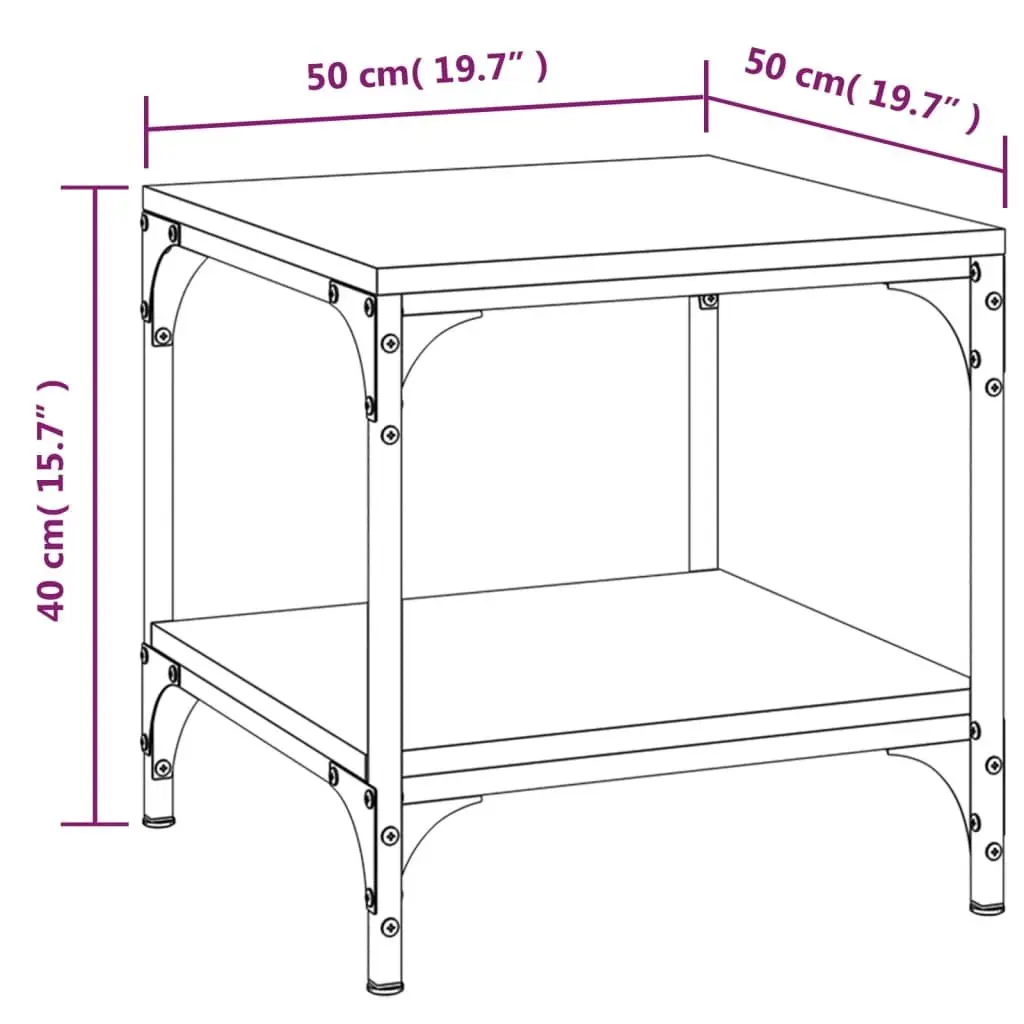 Coffee Table Grey Sonoma Storage 50x50x40 cm