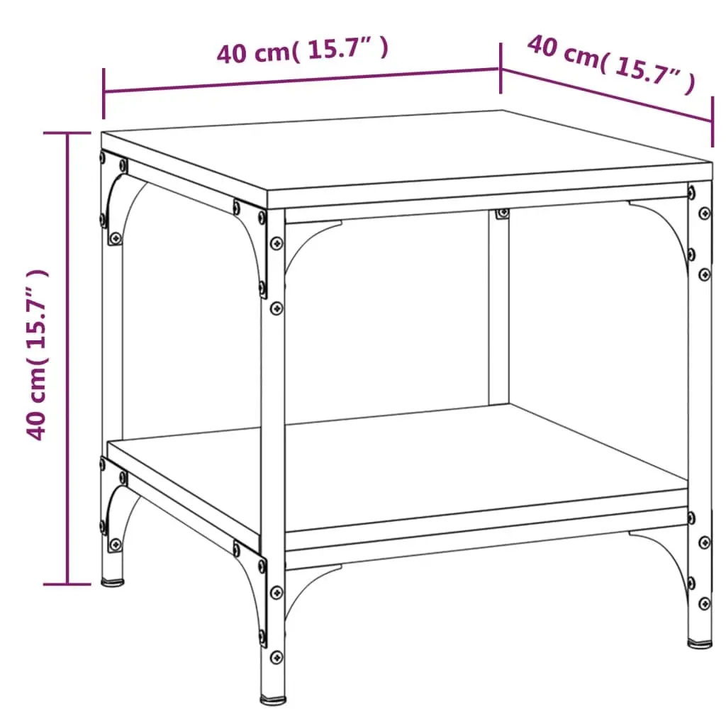 Industrial Side Table Black 40x40x40cm Living Room Accent Coffee Furniture