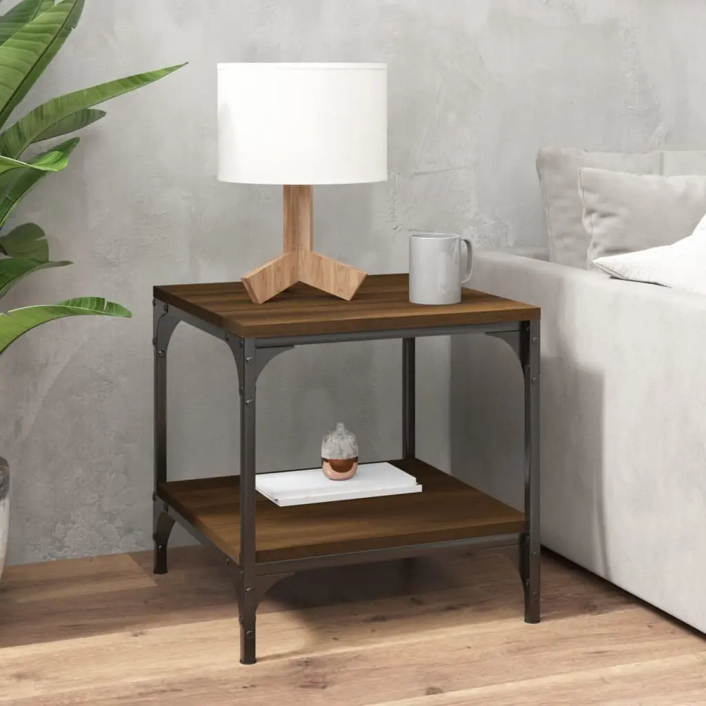Brown Oak Side Tables 2 pcs 40x40x40 cm