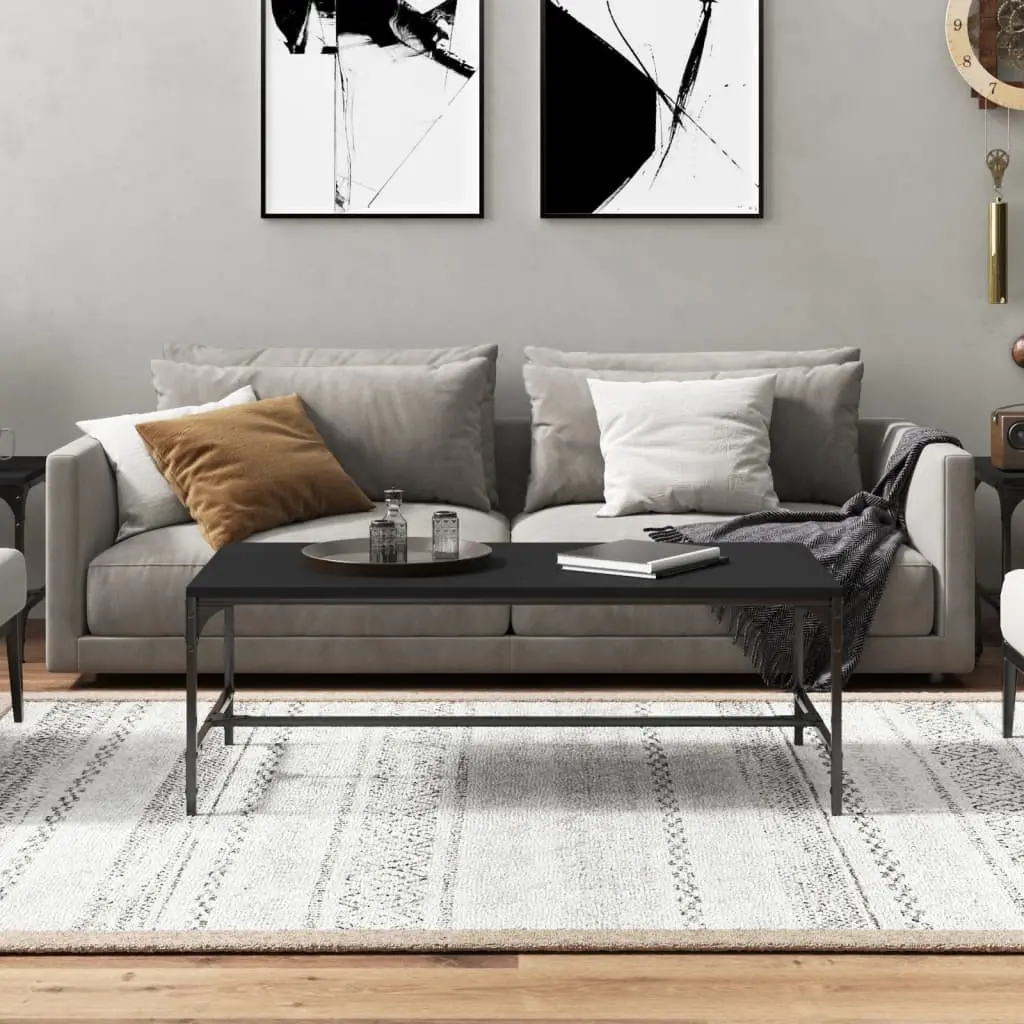 Coffee Table Industrial Style Black 100x50x35 cm