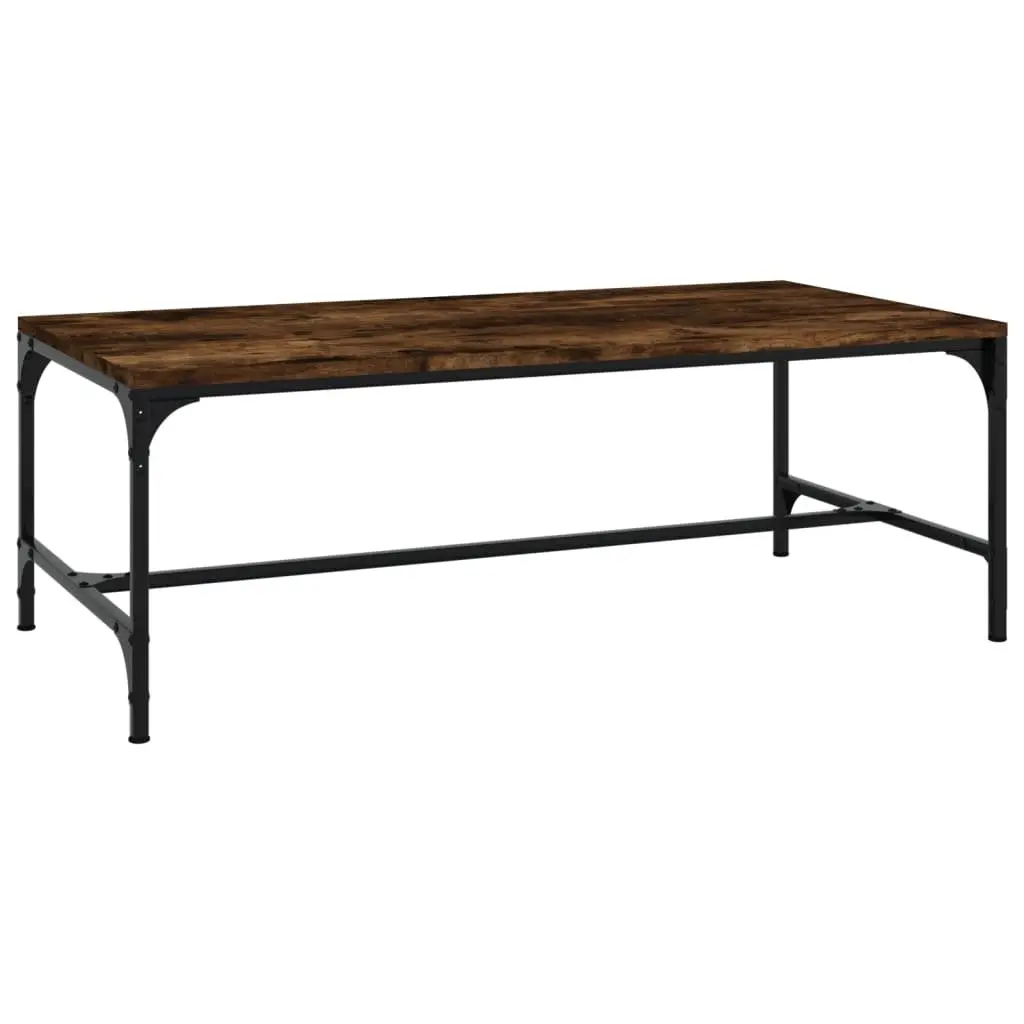 Industrial Coffee Table Brown Engineered Wood Steel Frame 100x50x35cm