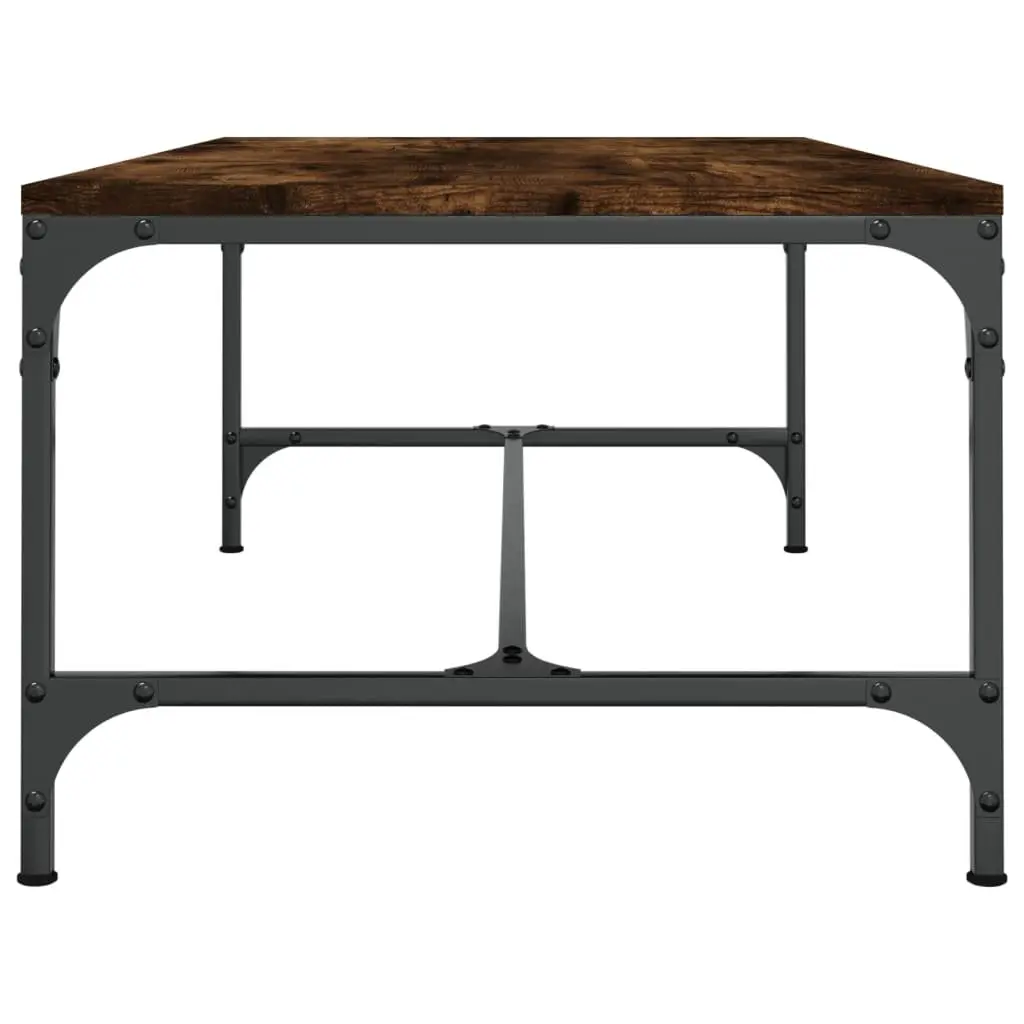 Industrial Coffee Table Brown Engineered Wood Steel Frame 100x50x35cm