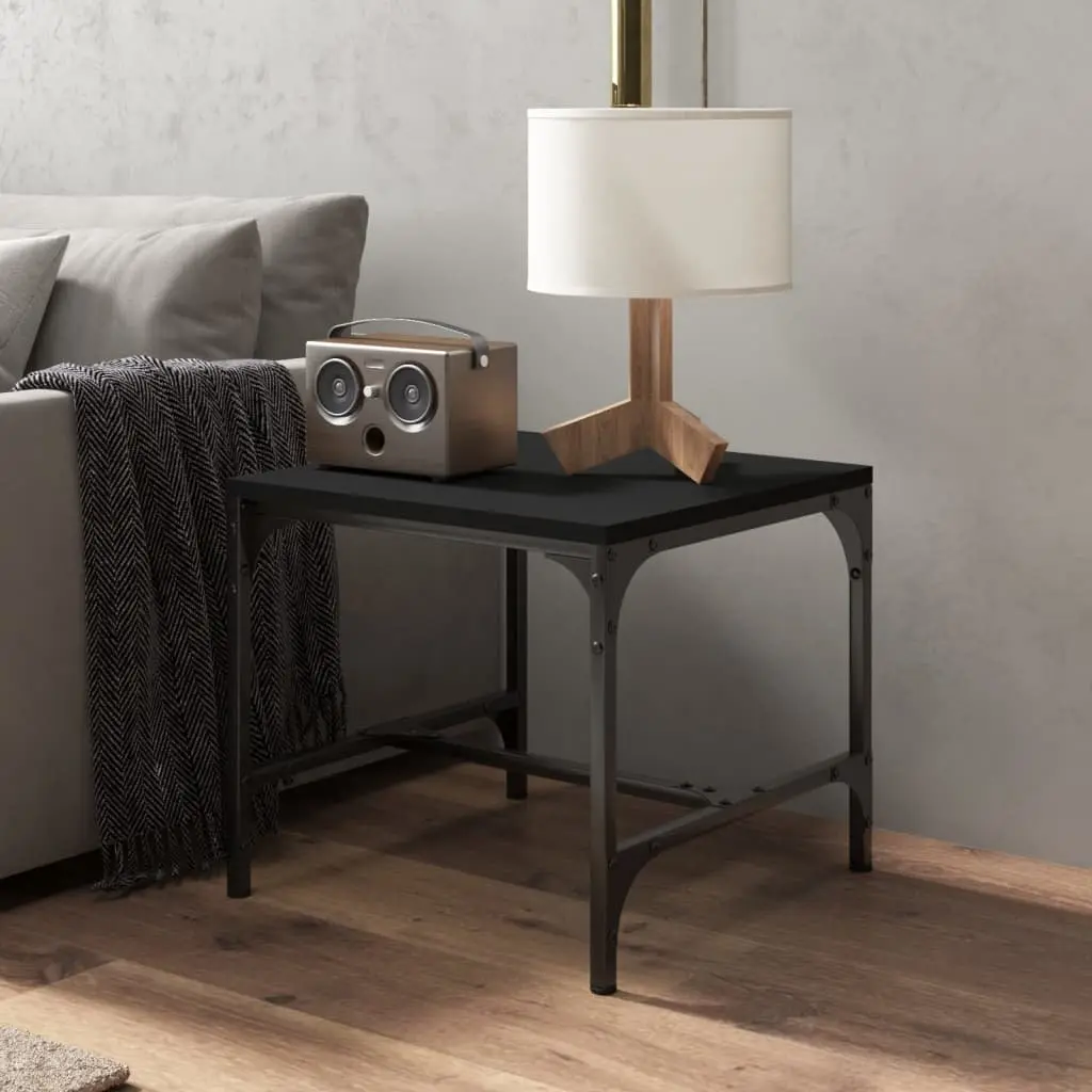 Coffee Table Industrial Style Black 50x50x35 cm