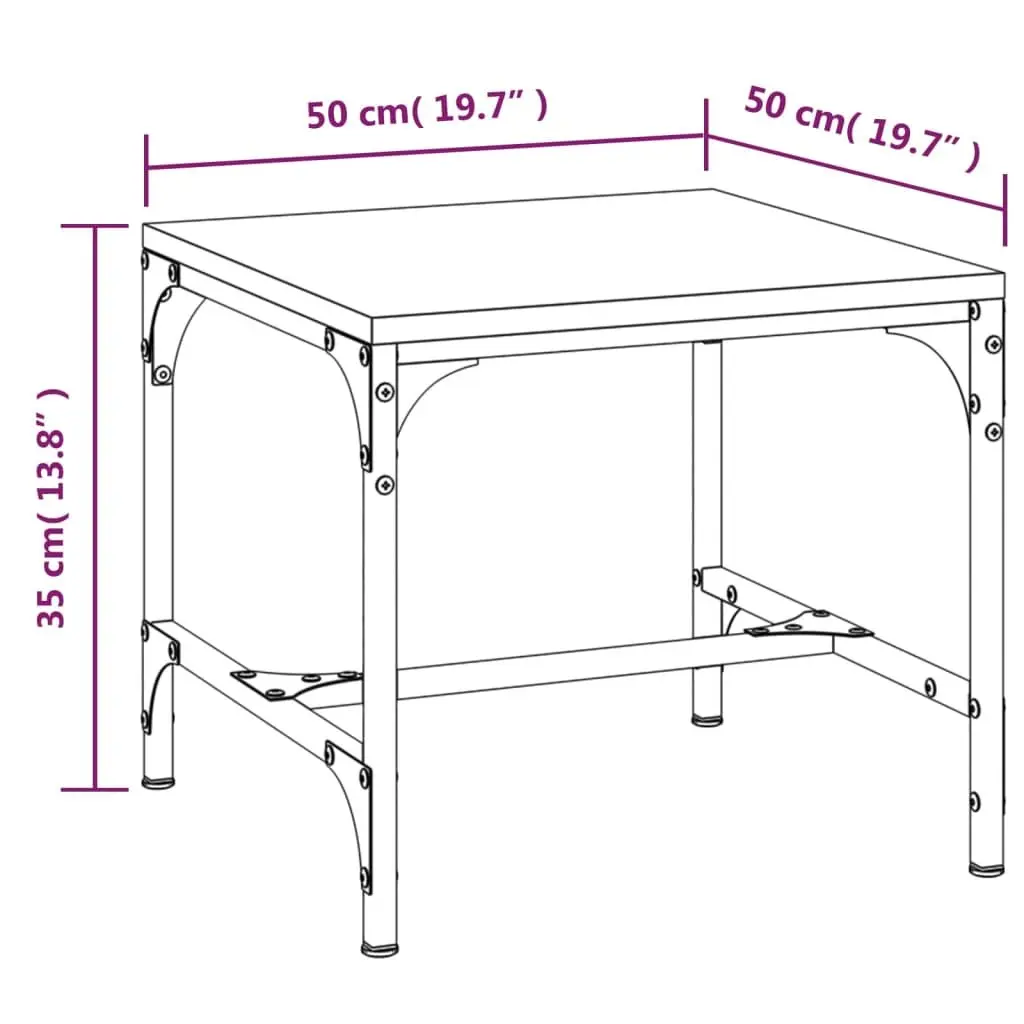 Coffee Table Industrial Style Black 50x50x35 cm