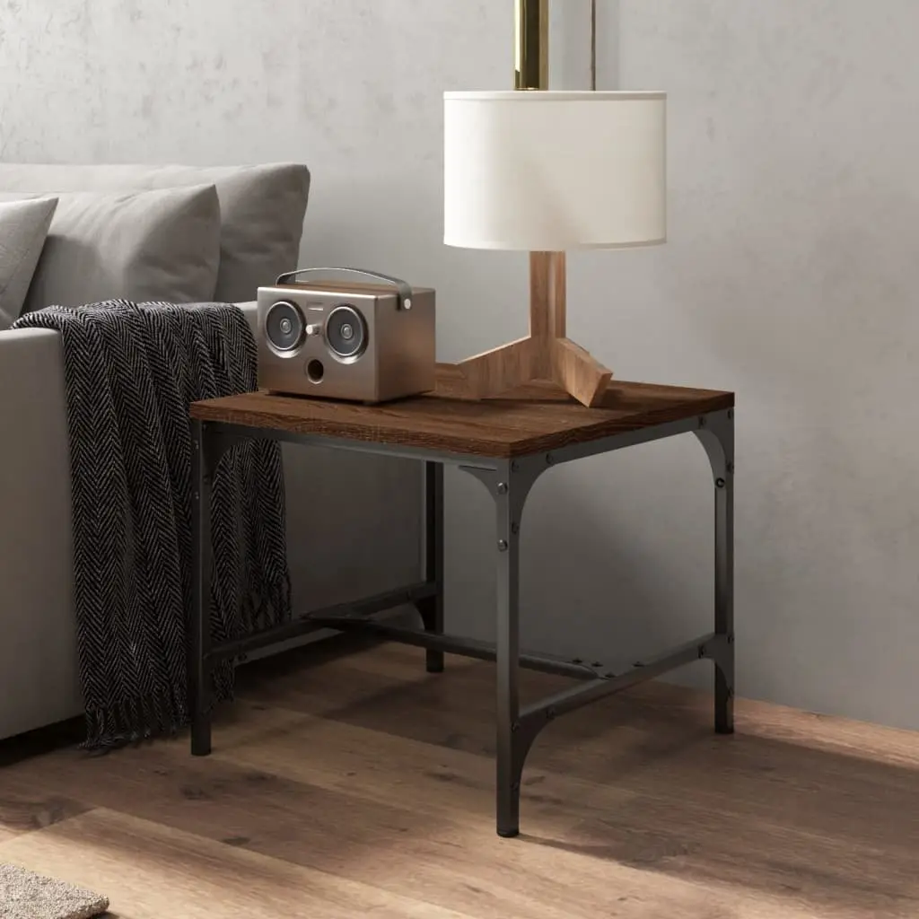 Coffee Table Industrial Style Brown Oak 50x50x35 cm