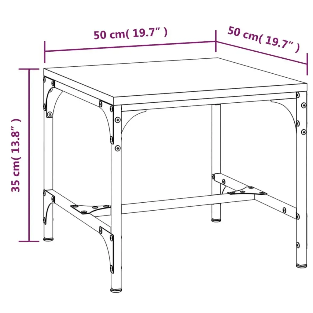 Coffee Table Industrial Style Brown Oak 50x50x35 cm