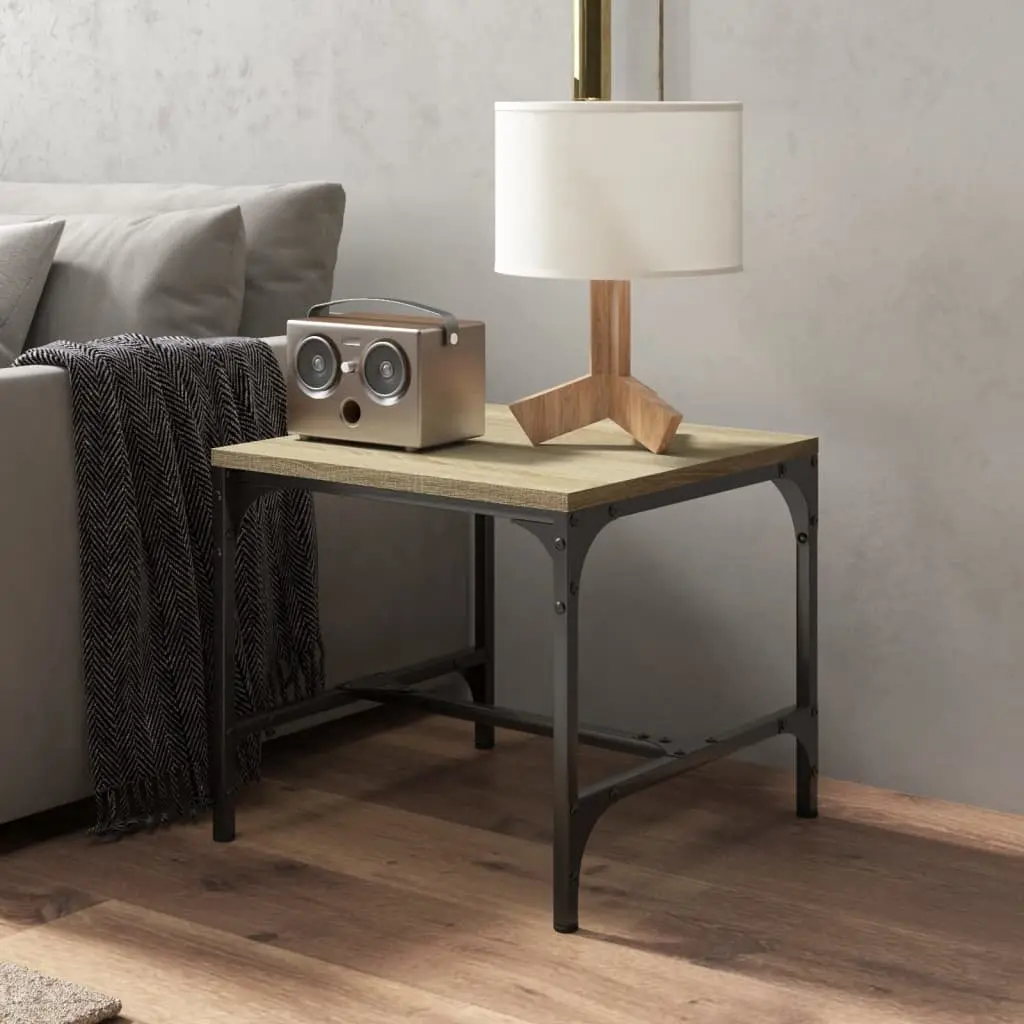 Side Tables 2 pcs Brown 40x40x35 cm Engineered Wood Industrial Accent Furniture