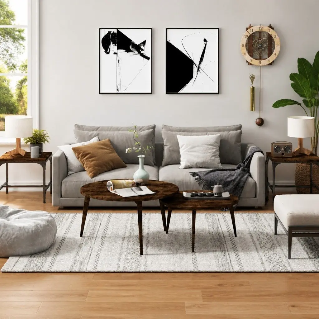 Brown Side Tables Set