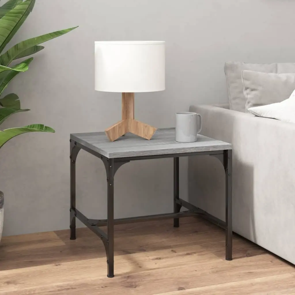 Side Tables Industrial Grey 40x40x35 cm 2 pcs Living Room Accent Furniture