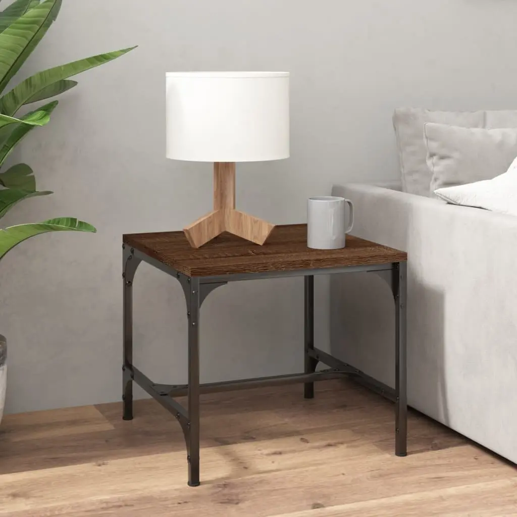Side Tables Brown Oak 40x40x35 cm Engineered Wood Industrial 2 pcs