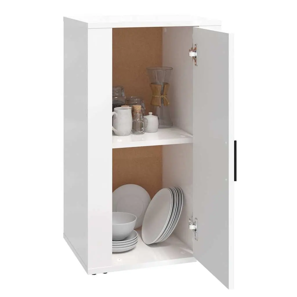 White High Gloss Sideboard Storage Cabinet Engineered Wood Buffet Cupboard